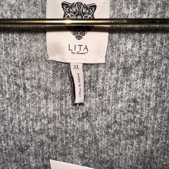 NWT LITA BY CIARA Love Language Oversize Ribbed Merino Wool Blend Wrap Coat-XL - Picture 10 of 12